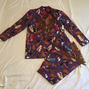 Vintage rodeo cowboy western fringe set NWT